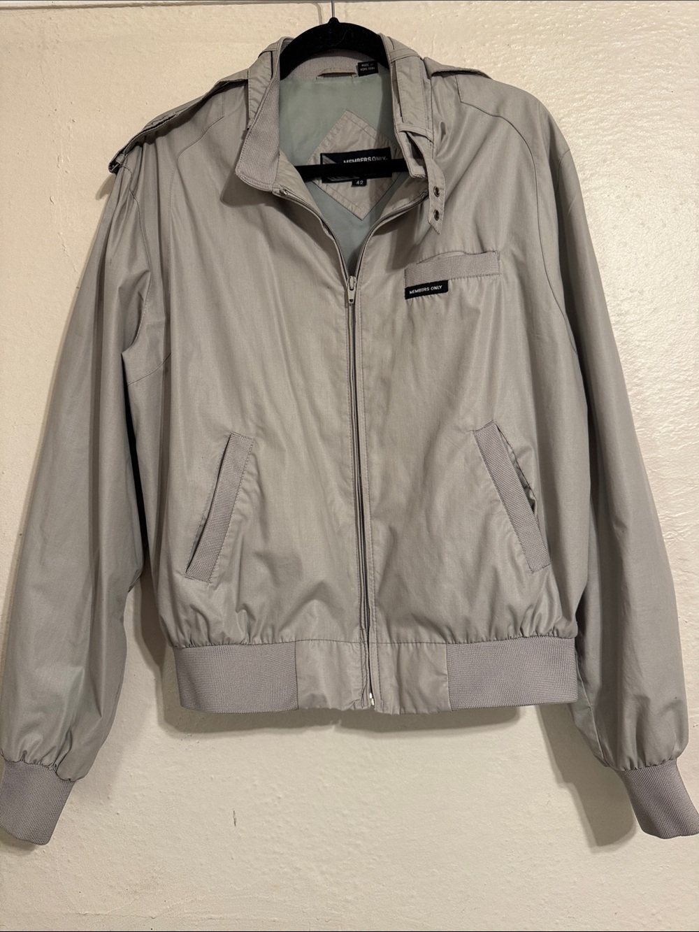 Members Only Light Gray Bomber Jacket